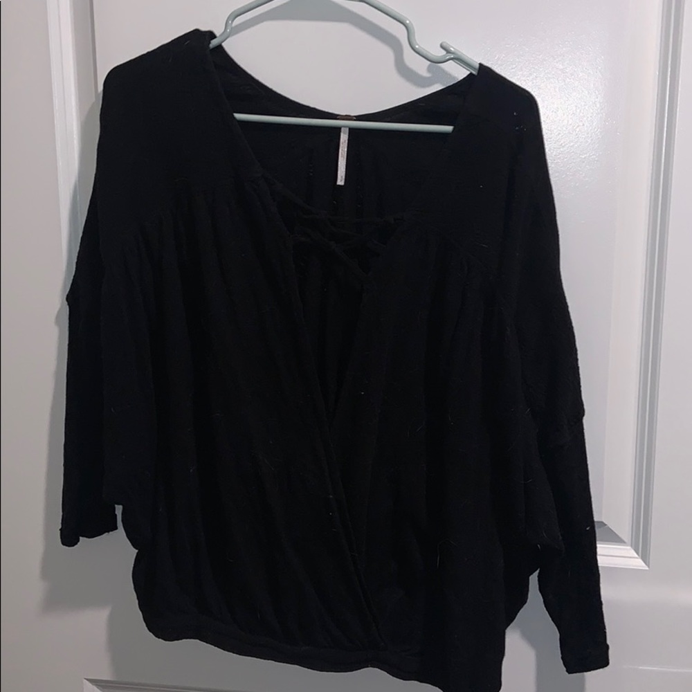 Free People black wrap top